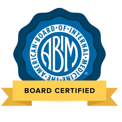 The American Board of Internal Medicine board certified badge